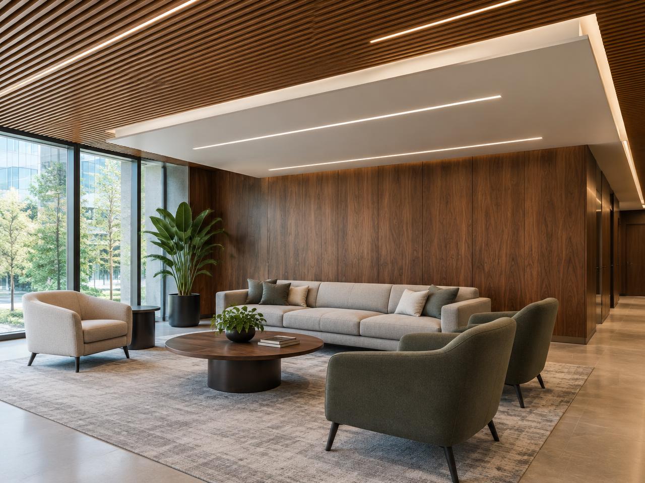 False Ceiling & Wooden Panelling, Ranchi — Commercial